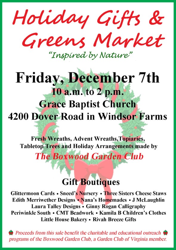 Holiday Gifts & Greens Market "Inspired by Nature"