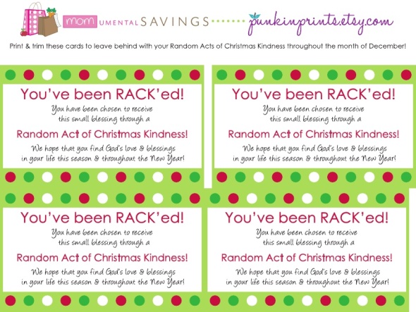 Random Acts of Christmas Kindness form MOMumental Savings